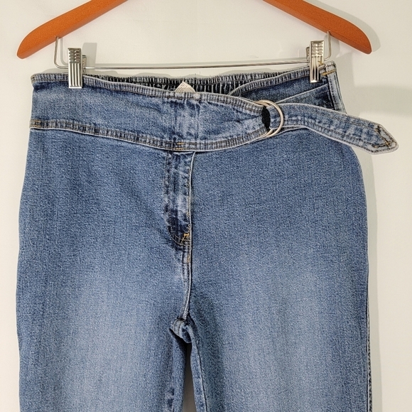 VTG Motherhood Women's High-Rise Flare Jeans Size M Elastic Waist Medium Wash - Picture 3 of 9